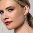 thumbnail image 4 of Gem Stone King 14K Yellow Gold London Blue Topaz and Lab Grown Diamond Dangle Earrings for Women | 3.02 Cttw | Gemstone November Birthstone | Round 6.5MM, 4 of 6