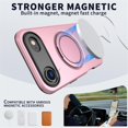 thumbnail image 2 of For iPhone Air Ultra Slim Hybrid TPU+PC Protective Cover with Metal Rotation Holder , Compatible MagSafe, Military Grade Shockproof Phone Case Cover,Pink,For iPhone Air, 2 of 7