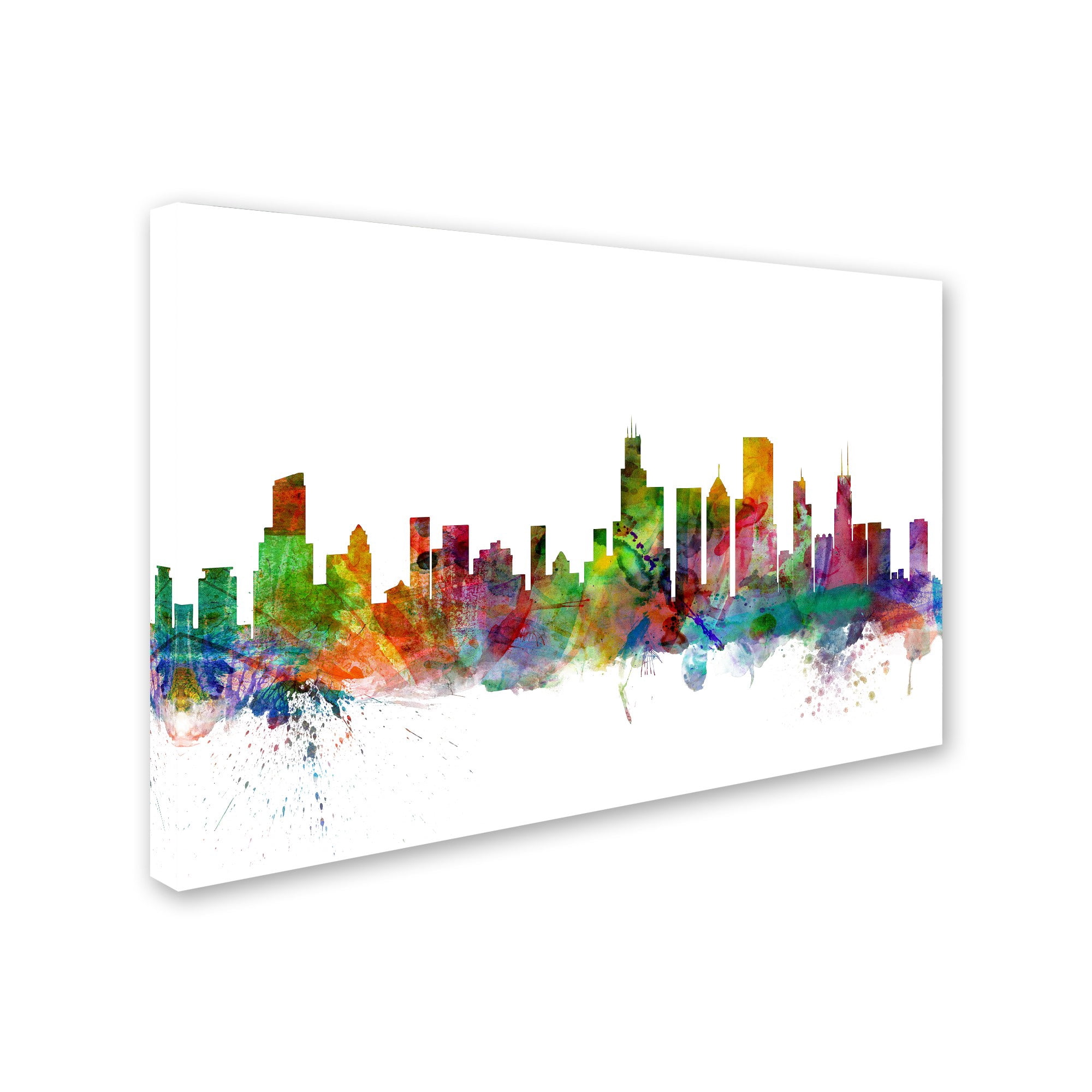 Trademark Fine Art "Chicago Illinois Skyline" Canvas Art by Michael Tompsett