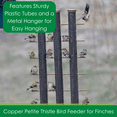 thumbnail image 3 of Songbird Essentials Bird Feeder Bird Seed Thistle Finch Feeder 3 Tube Copper, 3 of 8