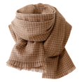 thumbnail image 2 of uvwlwu Scarf for Women, Women Autumn Winter Classic Plaid Tassel Scarf Warm Soft Knit Large Blanket Wrap Shawl Fashion Accessory(Brown,One Size), 2 of 6