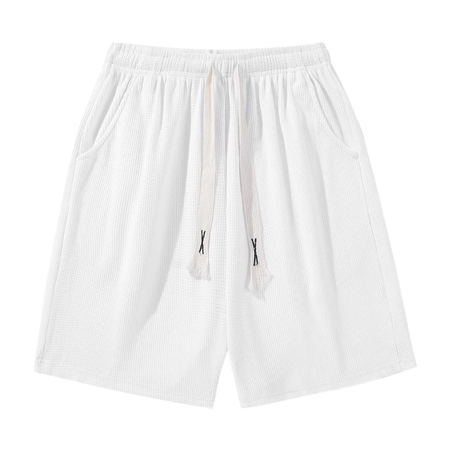 pstuiky Pantalones cortos para hombre, Pantalones cortos de ejercicio para hombre, de color liso, informales, holgados, con cintura elástica y bolsillos Pantalones cortos de golf