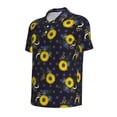 thumbnail image 3 of Daiia Sunflowers Pattern Men’s Polo Shirts,Solid Deck Shirt,Classic Fit, Breathable Cotton Polo for Casual and Sport Wear-, 3 of 9