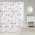 thumbnail image 2 of Manfei Colorful Stars Shower Curtain 72Wx72L,Cute Cartoon Themed Bathroom Curtain,White, 2 of 5