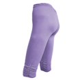 thumbnail image 6 of Tittly Leggings for Women Tights for Women Women's Plain Pleated Design Fashionable And Calf Elastic Women's Cropped Pants Leggings Bodybuilding Pants Capri Pants for Women Womens Capri Pants Purple M, 6 of 7