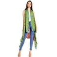 thumbnail image 5 of Sakkas Ivana Women's Oversized Draped Open Front Sleeveless Cardigan in Tie Dye - Olive - Plus Size, 5 of 5
