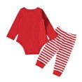 thumbnail image 3 of Emy Dola My First Christmas Romper Outfits For Newborn Baby Boy's Long Sleeve Santa Claus Bodysuit Stripes Pants Set 2-piece Xmas Clothes, 3 of 9
