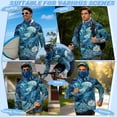 thumbnail image 5 of SEANATIVE Fishing Hoodie with Mesh Mask for Men Sun Protection Full Face Neck Coverage Breathable Comfortable Performance Fishing Shirt Rash Guard, 4XL, Jellyfish Flower Blue, 5 of 7