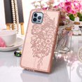 thumbnail image 6 of Dteck for iPhone 11 Pro Case Butterfly Pattern Leather Wallet Case Cute Women Diamond Bling Cover with Card Slot Wrist Strap Kickstand Folio Flip Protective Case for iPhone 11 Pro, Rosegold, 6 of 7