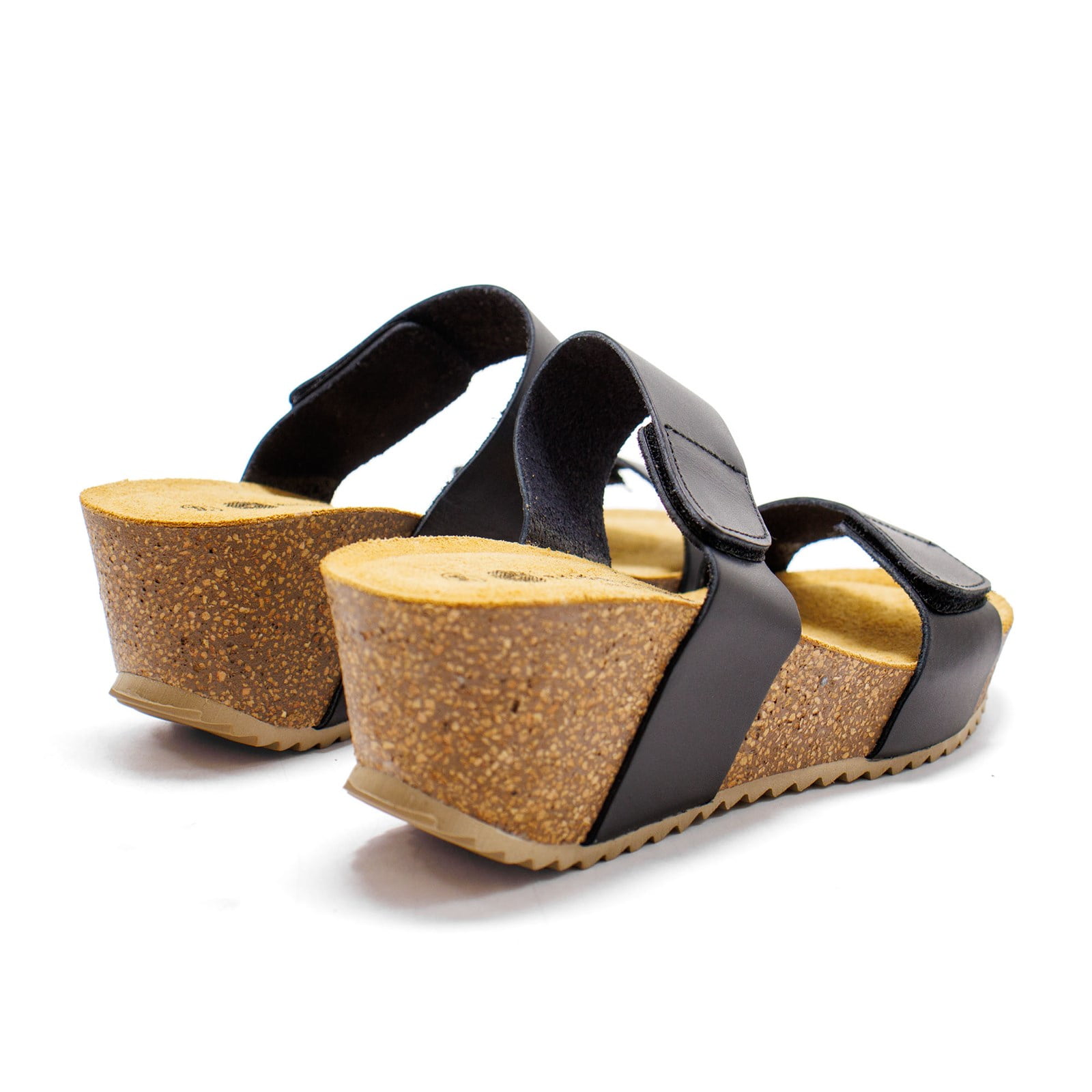 Eric Michael Women's Lily 2 Cork Wedge Heeled Sandal, Black