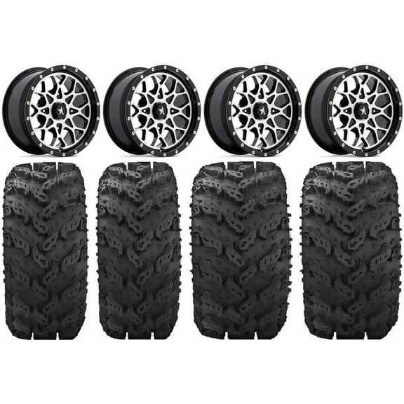 MSA Portal 14" Wheels Machined 26" Reptile Tires Yamaha Viking Wolverine YXZ1000R CFMoto ZForce 950 UForce 1000