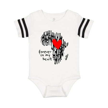 

Inktastic Black History Month Forever in My Heart Ink Print Africa Gift Baby Boy or Baby Girl Bodysuit