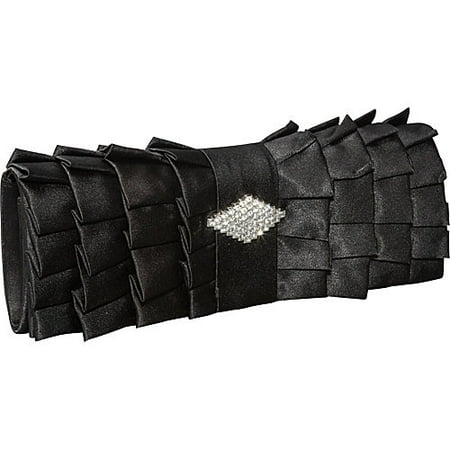 Magid Pleated Rhinestone Clutch