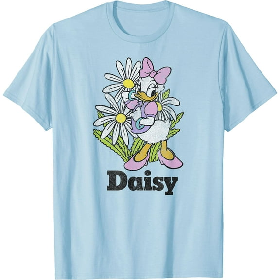 Daisy Duck Floral Portrait DTG Print Unisex T-Shirt