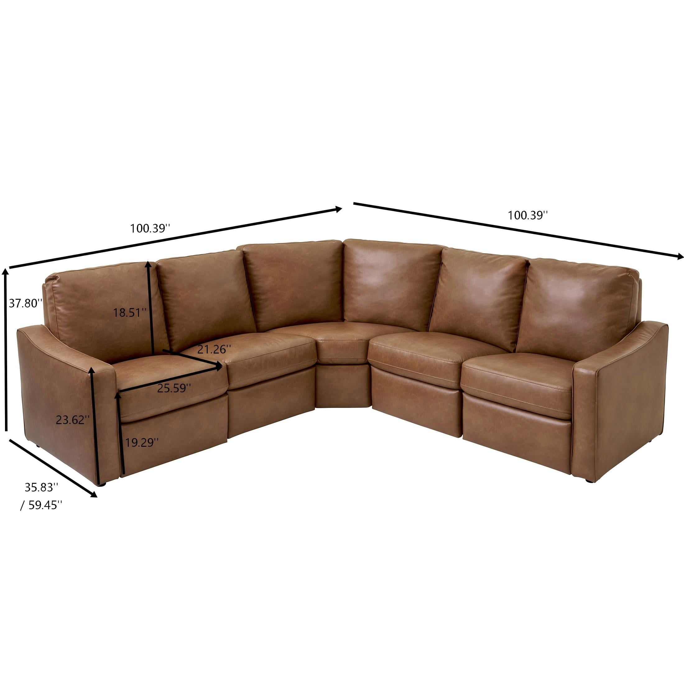 Better Homes & Gardens Allen Power Reclining Sectional, Cocoa Faux Leather