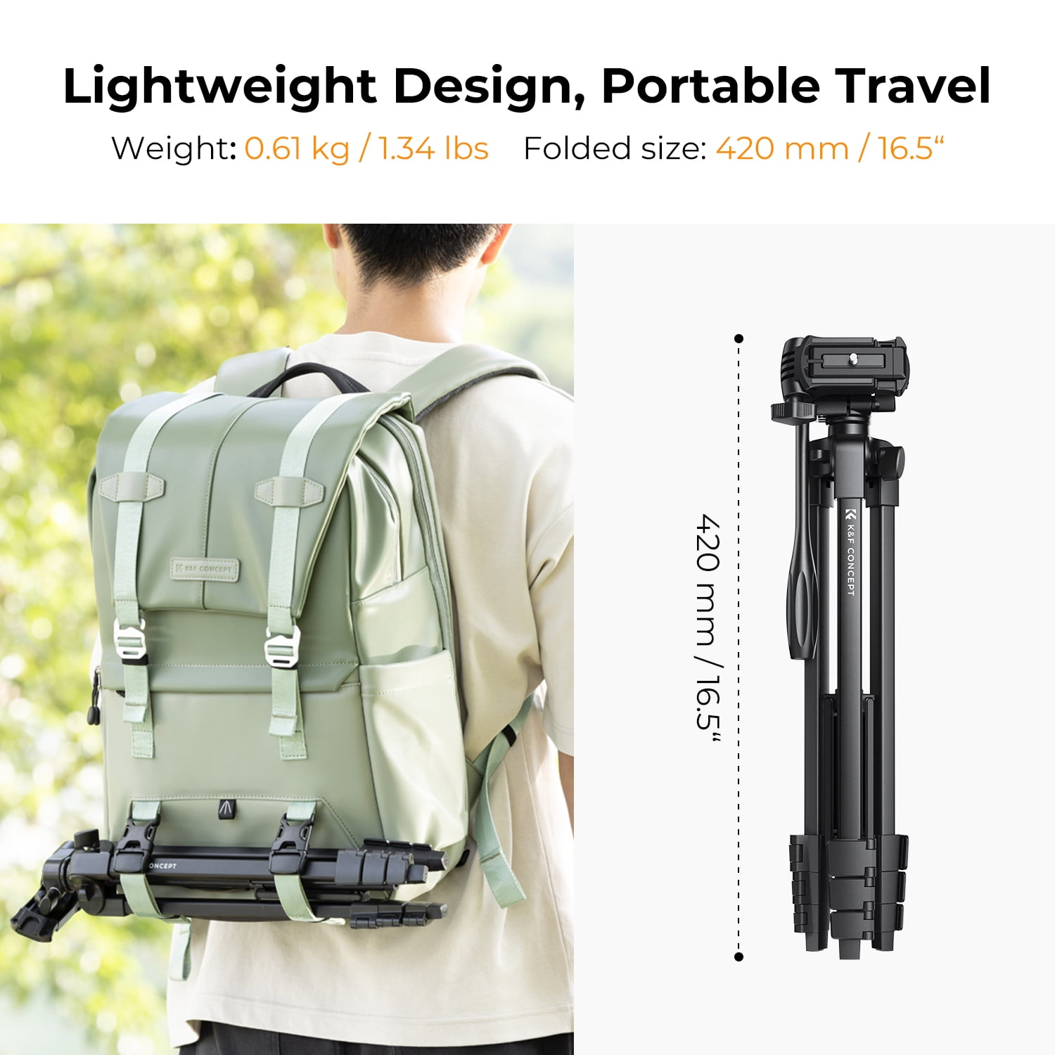 K&F CONCEPT 60" Ultra Lightweight Photography Camera Smartphone Tripod Stand with Remote, Cellphone Holder, 360° Panorama, Cold Shoe Interface, Portable Travel Tripods for iphone/phone