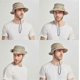 thumbnail image 5 of Cotton Sun Hat UV Protection Summer Hats Beach Hat Safari Boonie Hat Foldable Fishing Hat with Breathable Mesh and Adjustable Chin Strap, 5 of 5