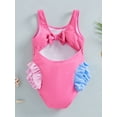 thumbnail image 4 of Bagilaanoe Toddler Baby Girl One-Piece Swimsuit Cartoon Print Sleeveless Backless Swimwear 18M 24M 3T 4T 5T 6T Kids Ruffle Bathing Suit, 4 of 9