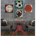 thumbnail image 5 of HFDF Art of Sports Football Decor for Boys Basketball Baseball Soccer Canvas Prints Wall Pictures Poster Kids Room Decor Ball Themed Nursery Painting Living Room Decorations 4Pcs 18x12inch Framed, 5 of 6