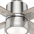 thumbnail image 4 of Hunter 52 inch Indoor Ceiling Fan with LED Light - Ceiling Fan with Pull Chain, For Bedroom, Living Room, or Kitchen, Standard Mount, No Remote, 4 Blades - Beck 54214, Brushed Nickel, 4 of 11