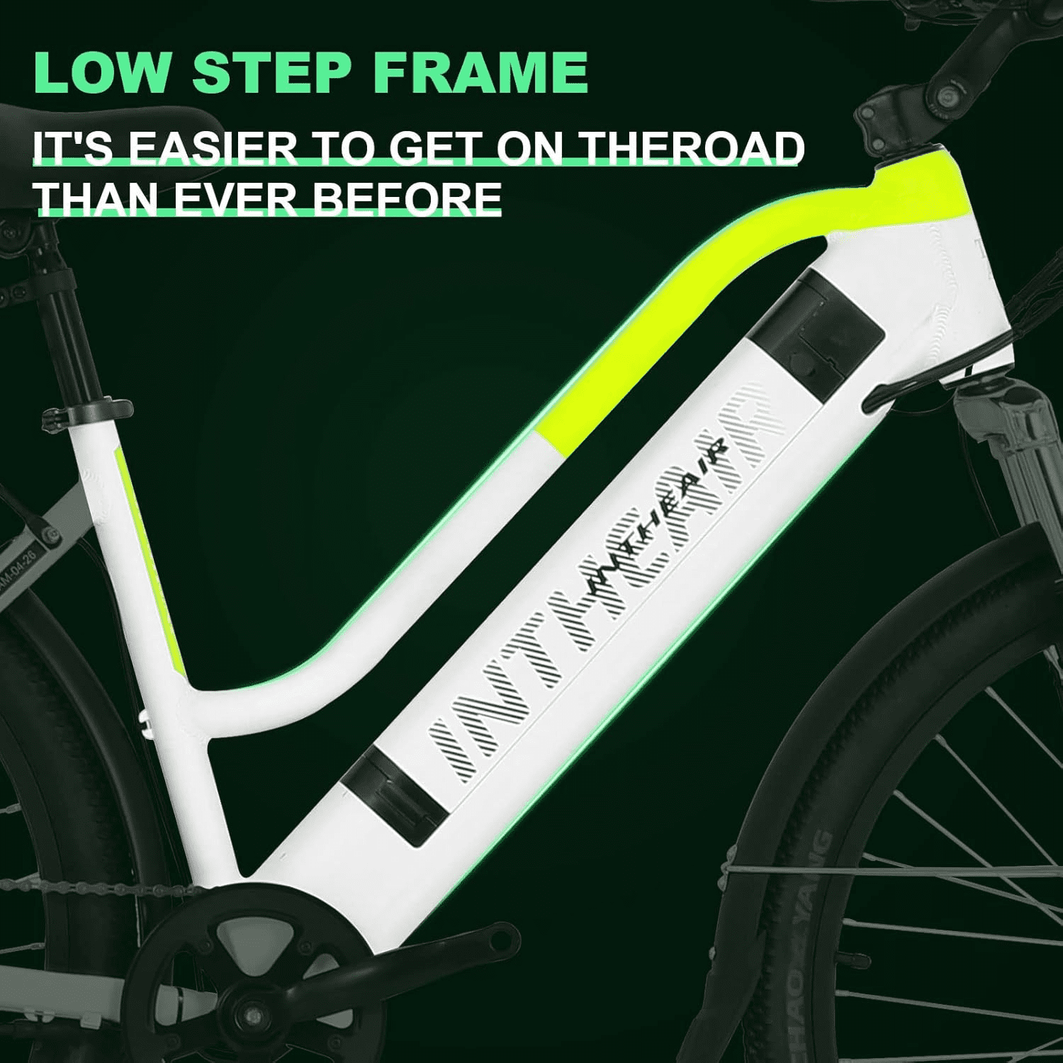 INTHEAIR Adult Electric Commuting Bicycles 500W Ebike, 26" E-bike, 36V 10Ah Removable Battery ELectric Bike for Adults UL2849，White