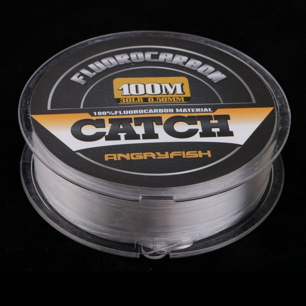 109yds Clear Fluorocarbon Fishing Line Angler Accessory 0.5mm 30lb (13.6kg)  
