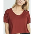 thumbnail image 3 of Real Essentials 5 Pack: Women's Dry-Fit Short Sleeve V-Neck Crop Top Boxy Athletic Tee, 3 of 6