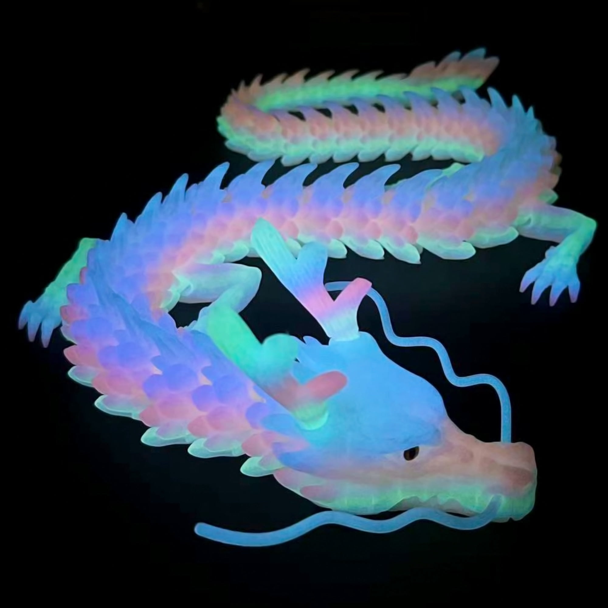 33.5inch 3D Printed dragon,Flexible Joint Animal lacertid Figurines,Realistic Eyes, Home Office Decor,Fidget Toy for Adults Teens Boy Festival Gifts
