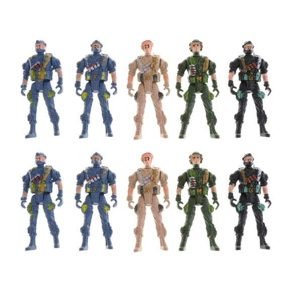 TISHITA 10x 9cm s Action Figure w/ Parachute Man Toy Collections ,