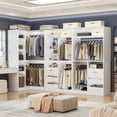 thumbnail image 2 of Homieasy 6-9 FT Closet System with Corner, Walk in Closet System with 6 Drawers, 6 Hanging Rods, and Open Storage Shelves, L-Shaped Heavy Duty Wardrobe Closet for Bedroom/Closet/Apartment, White, 2 of 8
