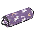 thumbnail image 2 of Hair Tool Organizer Bag with Heat Resistant Mat Removable Travel Storage Case for Hot Air Brushes Curling Irons Unicorns with Rainbows and Clouds, 2 of 8