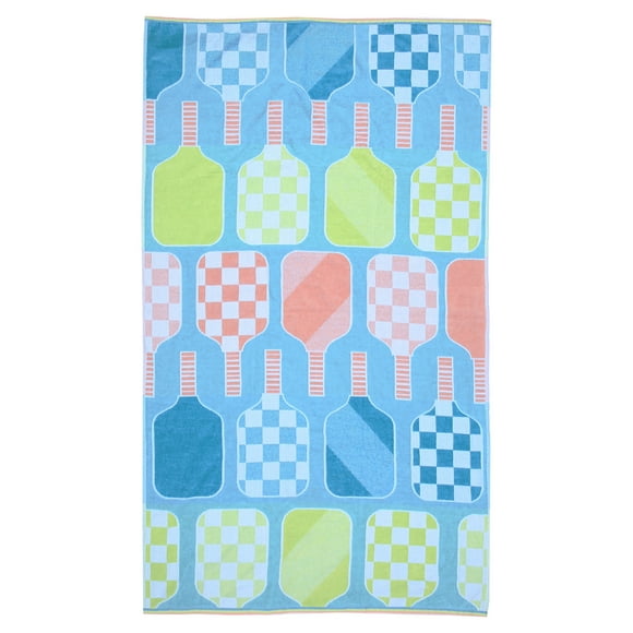Hometrends Cotton Beach Towel, Pickle Ball, 1 Piece, 40" x 70"