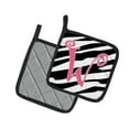 thumbnail image 2 of Carolines Treasures CJ1037-WPTHD Letter W Initial Zebra Stripe and Pink Pair of Pot Holders, 7.5HX7.5W, multicolor, 2 of 2