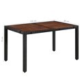 thumbnail image 5 of vidaXL 7 Piece Outdoor Dining Set Poly Rattan and Acacia Wood Black, 5 of 5