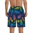 thumbnail image 3 of Naloa Retro Bright Pineapple Men's Beach Shorts, Surfing shorts, Swim trunks, Quick Dry Swim Trunks for Surfing Beach Fun - Small, 3 of 9