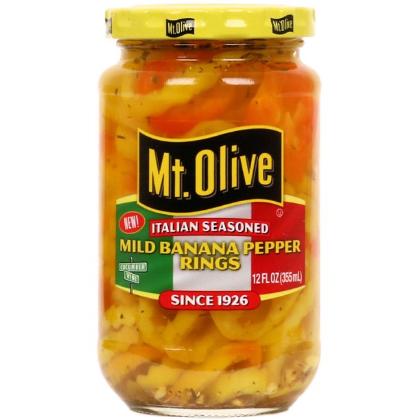 Mt. Olive Italian Seasoned Mild Banana Pepper Rings, 12 fl oz