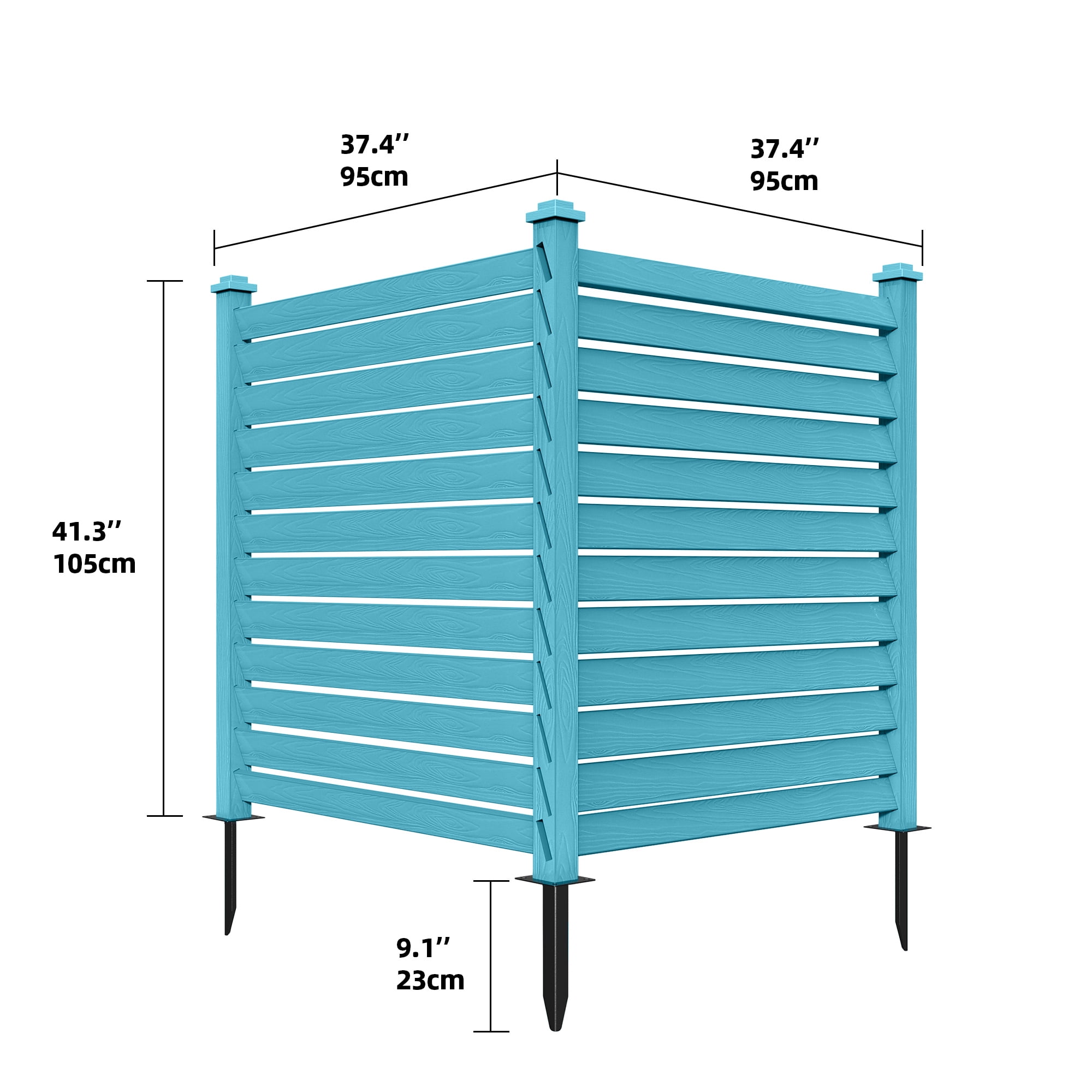 Dextrus 2-Panel Air Conditioner Fence 31" x 45" Outdoor Privacy Screen for Trash Cans, Pool Equipment, Blue