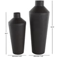 thumbnail image 3 of DecMode 20", 16"H Textured Tapered Black Metal Vase, Set of 2, 3 of 9