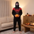 thumbnail image 4 of Moonsky Spider Cosplay Hoodie, Full Zip Face Mask Sweatshirt Streetwear Jacket for Theme Party, 4 of 5