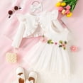 thumbnail image 4 of Mnyotv Baby Girl Tutu Dress with Cardigan Headband 3Pcs Set Floral Mesh Dresses Birthday Outfits for Girls Size 2-3Y, 4 of 6