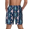 thumbnail image 2 of Haiem Seahorses And Plants Mens Swim Trunks with Compression Liner 2 in 1 Swimming Shorts Stretch Swimwear Quick Dry,Board Shorts-Small, 2 of 9