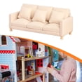 thumbnail image 1 of Sofá en miniatura para casa de muñecas, escala 1/12, moderno, clásico, realista, bricolaje, adorno de escena, minimuebles, juguete de simulación para Beige, 1 of 10