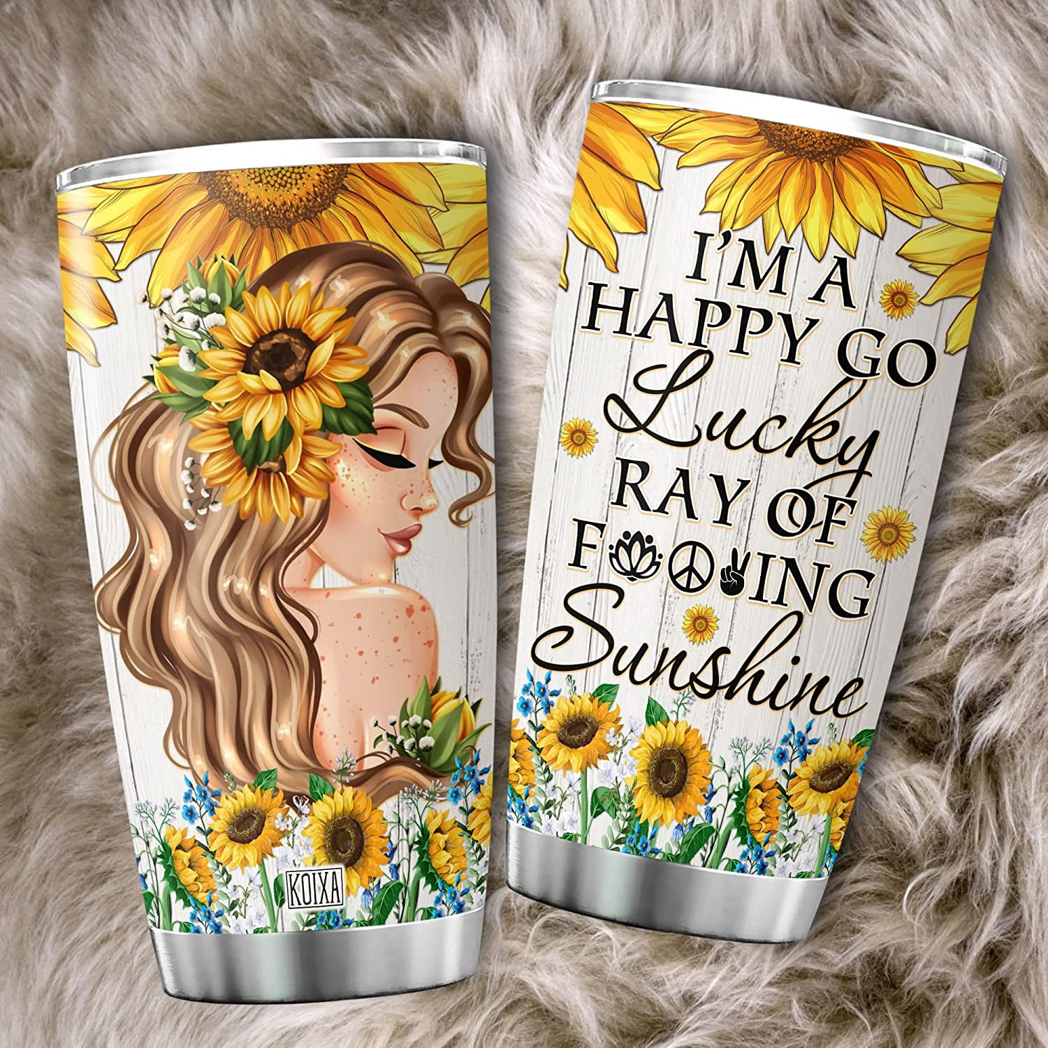 Cute Sunflower Girl Art 20oz Stainless Steel Tumbler – Schoppix Gifts