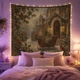 thumbnail image 2 of Snow Covered Grand With Old Fashioned Manor House, Mystical Fantasy for Space Lovers, Galaxy Room Decor, Christmas Gift, Tapestry Wall Hanging for Bedroom and Dorm, 2 of 7