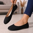 thumbnail image 2 of Gpaecead Women's Flat Shoes Round Toe Flocked Fabric Soft Sole Slip On Comfort Shoes For Casual Work Home Black, 2 of 8