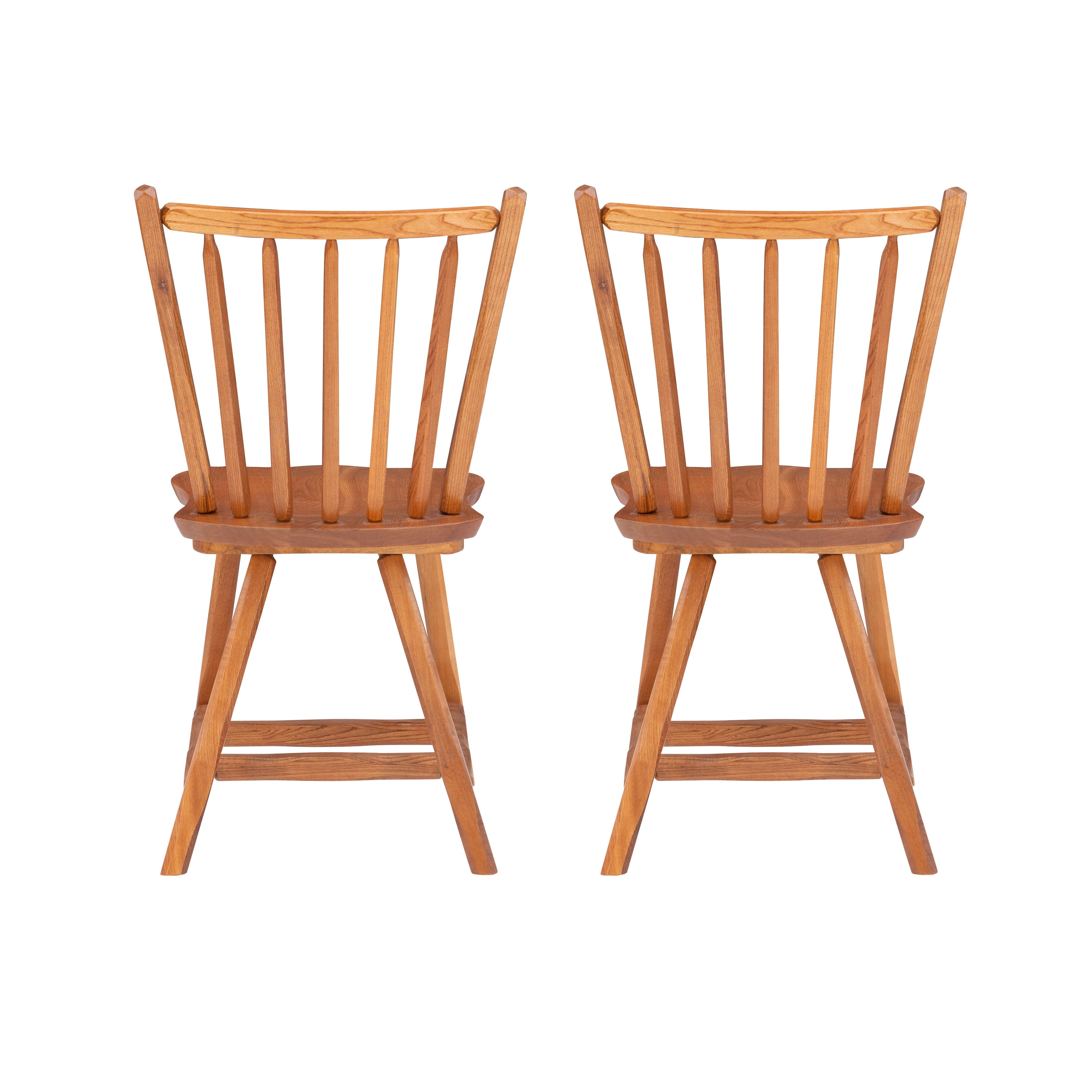 Linon Branson Medium Oak Windsor Back Dining Chairs, Set of Two