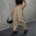 thumbnail image 2 of Gyexs Wide Leg Sweatpants Women Lightweight Travel Cargo Pants Plus Size Fashion Elegan Work Pants with Pockets, #01 Khaki, Size M, 2 of 8