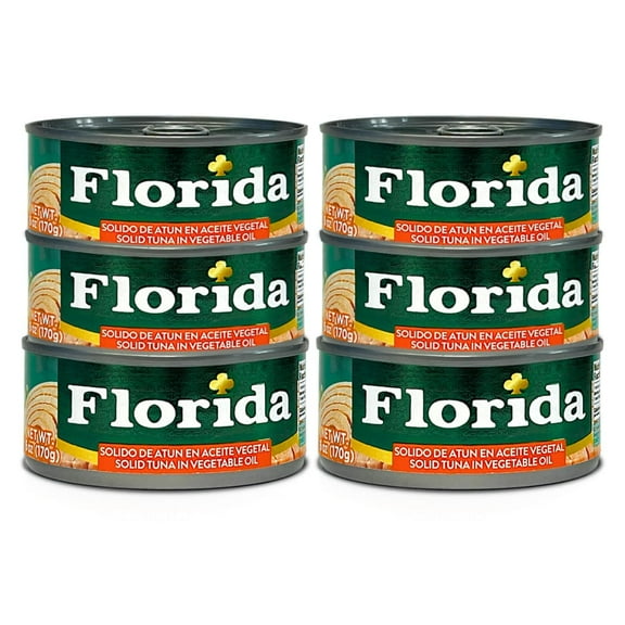 Florida Atun Solido En Aceite Vegetal 6z | Peruvian Solid Tuna In Vegetable oil Can 6 Pack