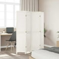 thumbnail image 3 of vidaXL Room Divider 4 Panels White Solid Wood Paulownia, 3 of 7