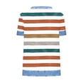 thumbnail image 4 of Women's Short Sleeve Tees Plus Size Lapel Crew Neck Denim Patchwork Waffle Pullover Tops Casual Loose T Shirts (XL, Khaki), 4 of 5